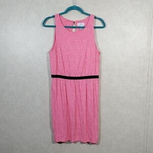 03114 LOFT peach and cream print knit sleeveless dress M